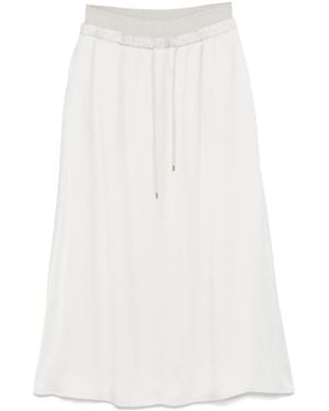 Lorena Antoniazzi Drawstring Midi Skirt - White