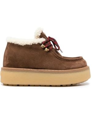 Prada Baskets En Daim - Marron