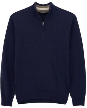 BOGGI Quarter-Zip Jumper - Blue