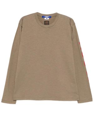 Junya Watanabe Printed-Sleeve T-Shirt - Natural