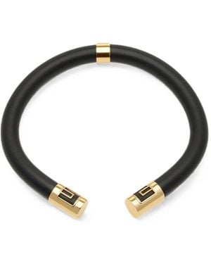 Elisabetta Franchi Tube Necklace With Logos - Black