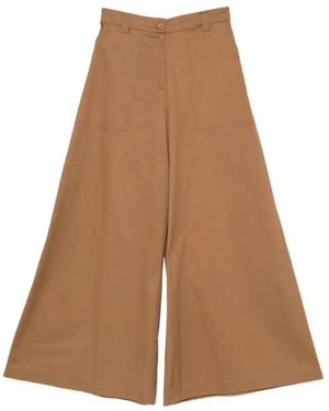 Marc Ellis Patch-Pocket Palazzo Trousers - Natural