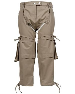 SRVC Studio Pantalones Cargo Bella Con Abertura Y Lazo - Neutro
