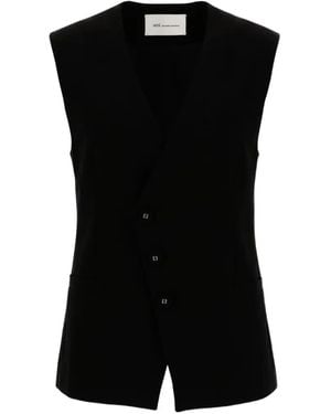 Ami Paris Belted Wool Vest - Black