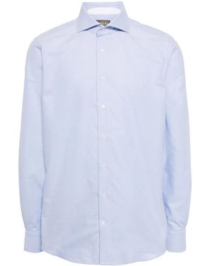 N.Peal Cashmere Cannes Flanellen Overhemd - Blauw