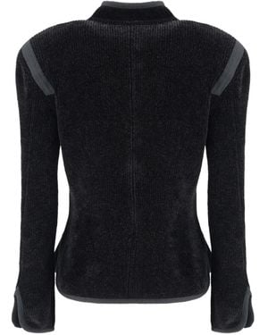 Giorgio Armani Decorative Button Silk Blazer - Black