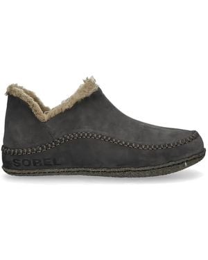 Sorel Chaussons Manawan À Bords En Fourrure - Black