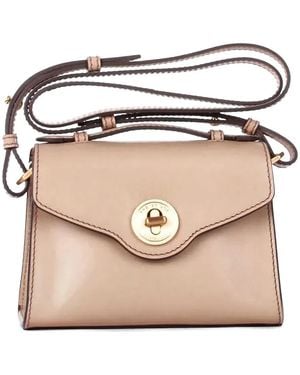 The Bridge Top-Handle Leather Shoulder Bag - Pink
