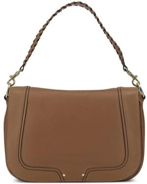 Le Tanneur Large Héloiaw Braided-Strap Leather Shoulder Bag - Brown