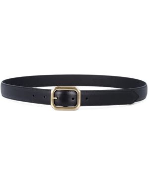 Mancini 1979 Geometric-Buckle Leather Belt - White