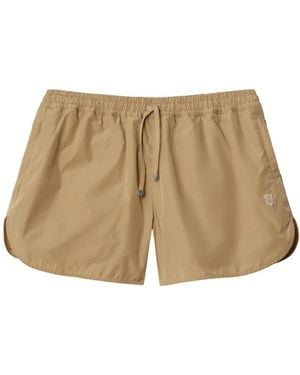Burberry Drawstring Waistband Cotton Shorts - Natural