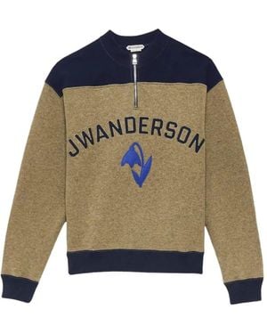 JW Anderson Sweat Zippé À Logo Brodé - Blue