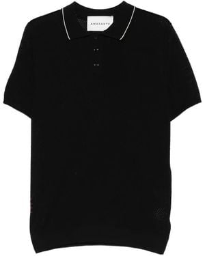 Amaranto Perforated Polo Shirt - Black