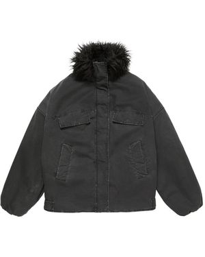 Acne Studios Faux-Fur Collar Jacket - Black