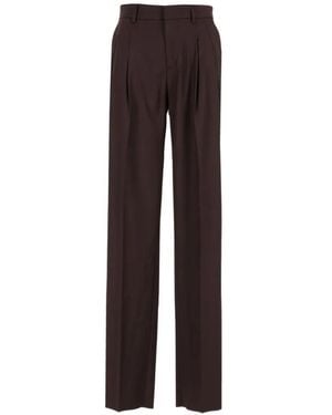Latorre Double-Pleated Wide-Leg Pants - Brown