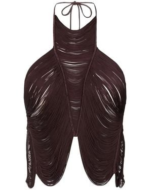Elisabetta Franchi Top With Fringes - Red