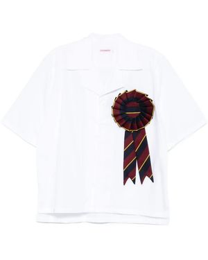 Charles Jeffrey Rosette Ribbon Shirt - White
