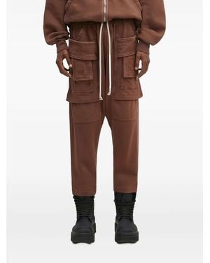 Rick Owens Mutiple-Pockets Drawstring Drop-Crotch Trousers - Brown