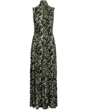 Proenza Schouler High-Neck Floral Maxi Dress - Green