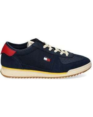 Tommy Hilfiger Perforated Panelled Trainers - Blue