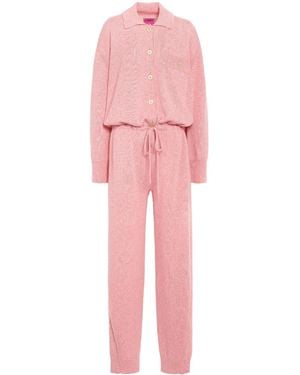 Barrie X Sofia Coppola Long-Sleeve Cashmere Jumpsuit - Pink