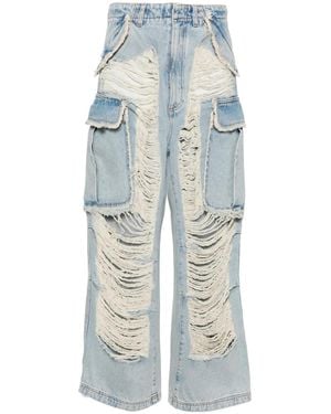 DARKPARK Vivi Distressed Wide-Leg Jeans - Blue