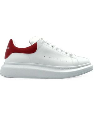 McQueen Oversized Leather Logo Sneakers - White