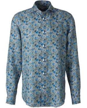 Vincenzo Di Ruggiero Overhemd Met Bloemenprint - Blauw