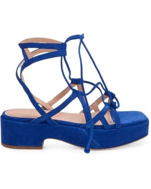 Alberta Ferretti Crisscross-Strap Platform Sandals - Blue