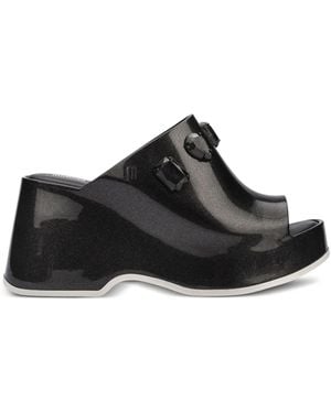 Melissa Patty Stones Mules - Black
