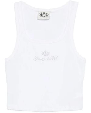 Sporty & Rich X Juicy Couture Rhinestone-Embellished Ribbed Tank Top - White