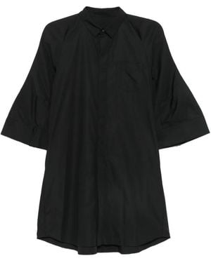 Sacai Robe-Chemise Courte À Manches Évasées - Black