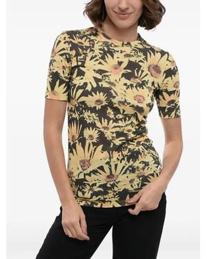 Jil Sander Sunflower Print Short-Sleeved T-Shirt - Natural