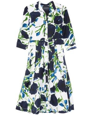 Samantha Sung Audrey Floral-Print Midi Dress - Blue