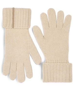 Fabiana Filippi Beaded Rib-Knit Gloves - Natural