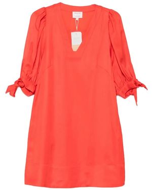 MAISON 123 Bona Bow-Detail Mini Dress - Rood
