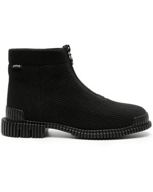 Camper Pix Ribbed-Texture Ankle-Lenght Boots - Black