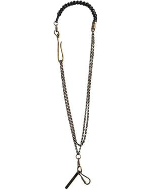 Ziggy Chen Braided Double-Chain Lanyard - White