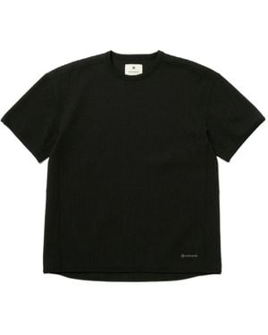 Snow Peak Dry T-Shirt mit Waffelstrick-Muster - Schwarz