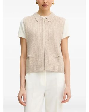 Morgan Zip Pocket Cardigan - White