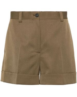 MIU MIU VIRGIN WOOL SHORTS ショートパンツ Houndstooth virgin wool shorts in multicoloured - Miu Miu