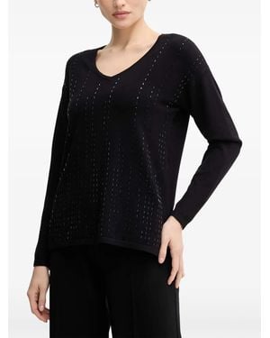Joseph Ribkoff Verzierter Pullover Mit V-Ausschnitt - Schwarz