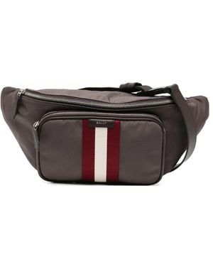 Bally Stripe Zip Belt Bag - Brown