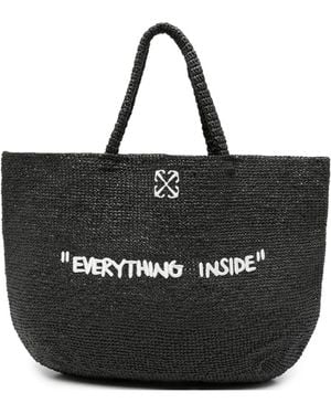 Off-White c/o Virgil Abloh Jitney Arrows-Motif Woven Tote Bag - Black