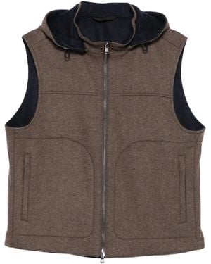 Barba Napoli フーデッド ベスト - ブラウン