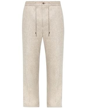 Etro Patterned Drawstring Trousers - Natural
