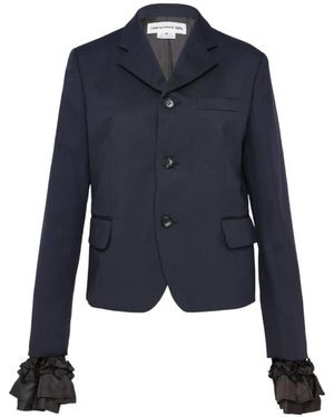 Comme des Garçons Ruffle-Trimmed Tailored Blazer - Blue