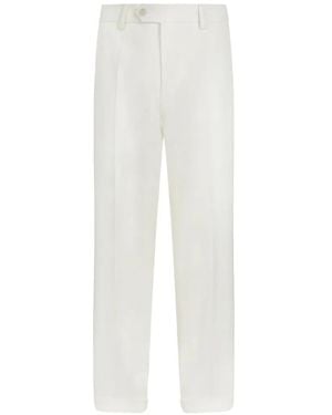 BOSS Button Trousers - White
