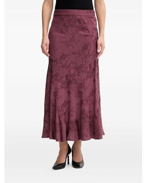 INTROPIA Falda Midi Con Estampado Floral - Rojo