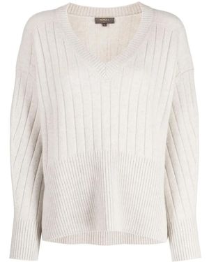 N.Peal Cashmere リブニット カシミアセーター - ホワイト